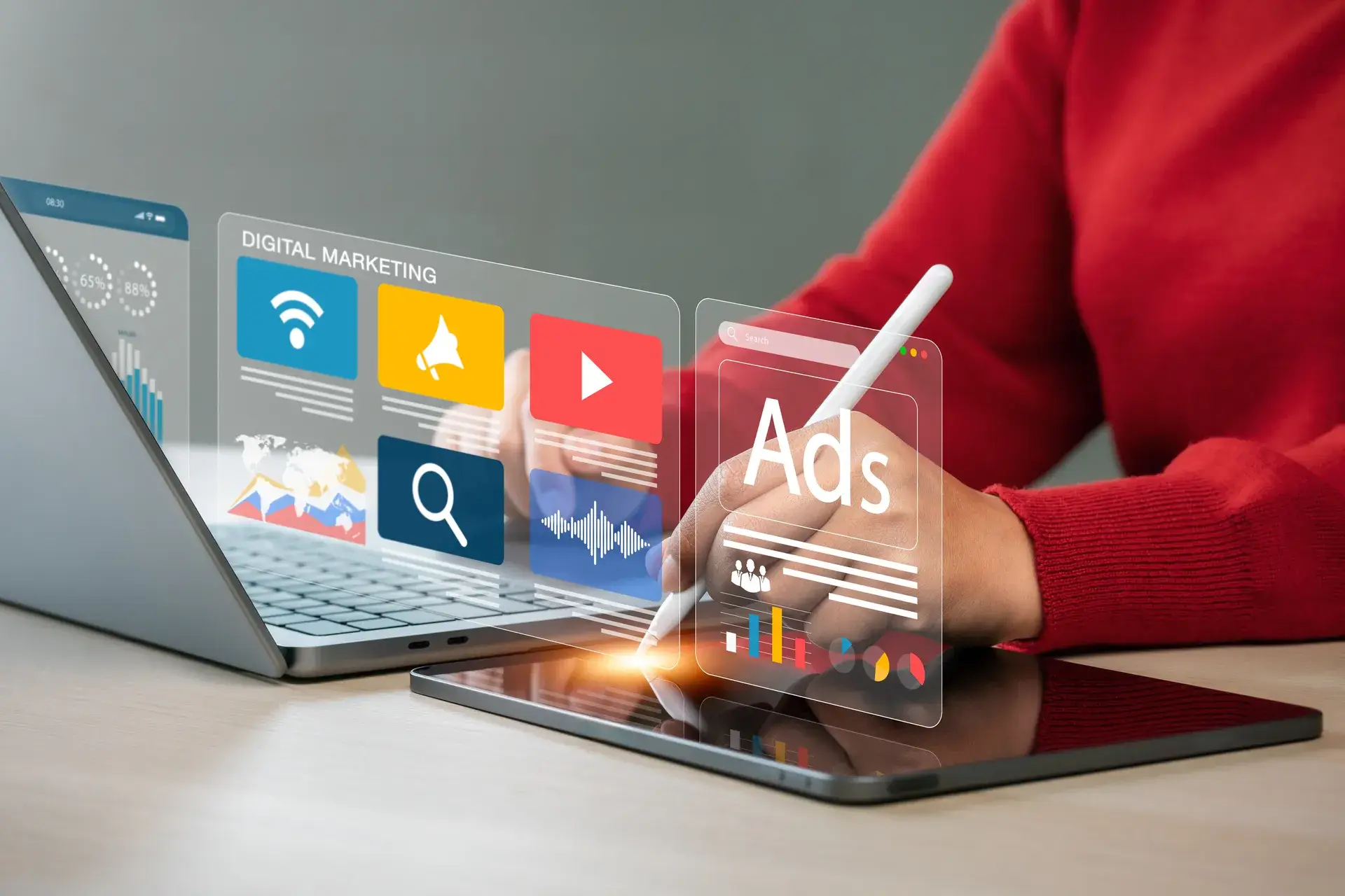 Online sales concept of digital marketing